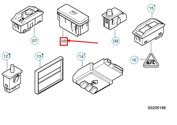 NEW BMW 7 E38 CENTRAL LOCKING SYSTEM SWITCH 61318352281 ORIGINAL
