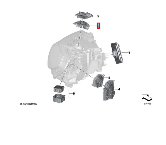 NEW BMW X3 G01 M F97 LEFT LED HEADLIGHT HIGH CONTROL MODULE 63115A0E623 ORIGINAL