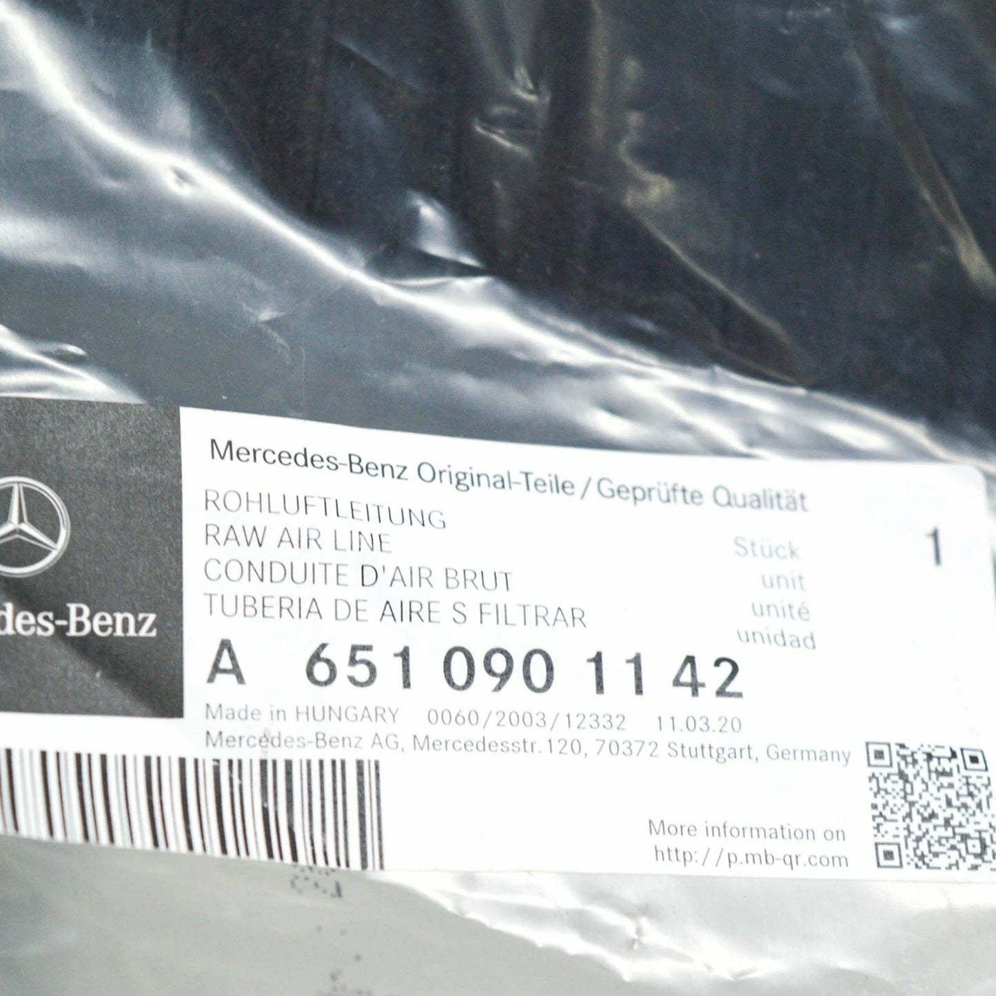 NEW MERCEDES BENZ GLE W166 AIR INLET DUCT TUBE A6510901142