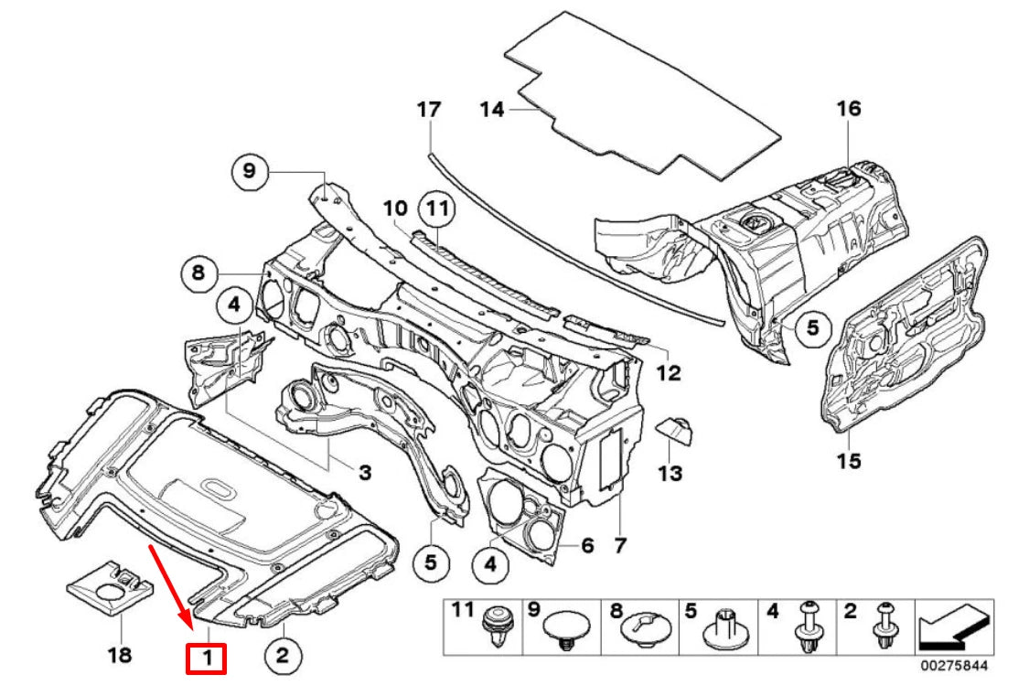NEW BMW 3 CABRIO E93 ENGINE HOOD INSULATION 7259475 51487259475 ORIGINAL