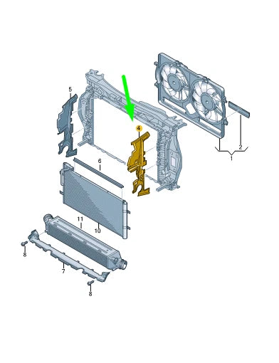 NEW AUDI RS Q3 8U RADIATOR LEFT AIR GUIDE 8U0121283K