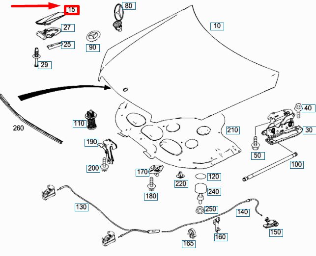 NEW MB C W204 AMG FRONT HOOD LEFT AIR INLET GRILLE A20475001449999 ORIGINAL