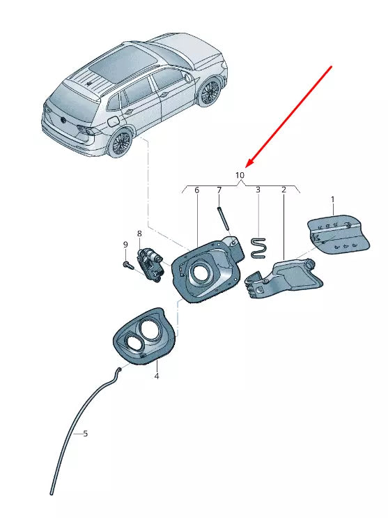 NEW VOLKSWAGEN TIGUAN ALLSPACE MK2 FUEL TANK FLAP HOUSING 5NN809857B