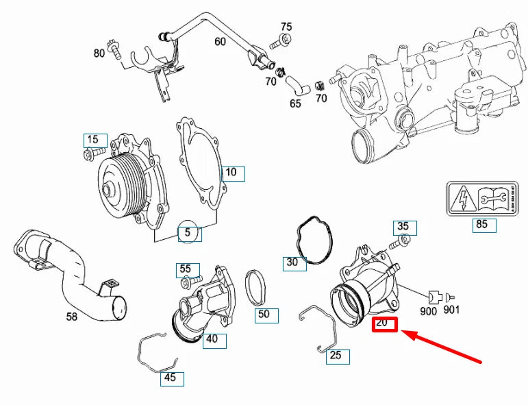 NEW MERCEDES-BENZ GL X164 ENGINE COOLANT THERMOSTAT A6422002015