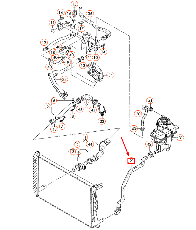 NEW AUDI A6 4F C6 COOLANT HOSE WITH QUICK RELEASE COUPLING 4F0121109F ORIGINAL
