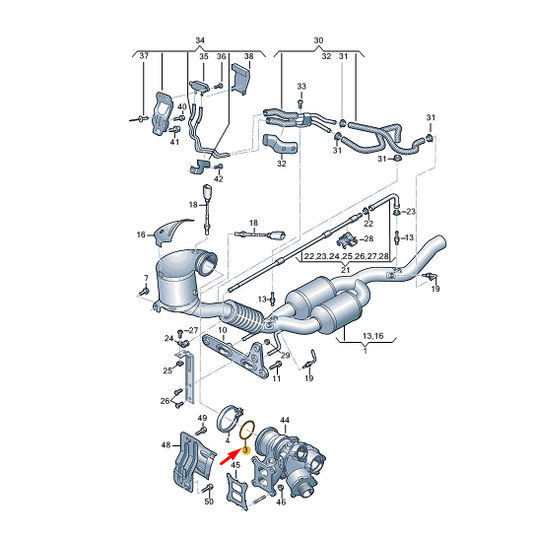new cupra formentor exhaust manifold with turbocharger seal 5q0253115c original