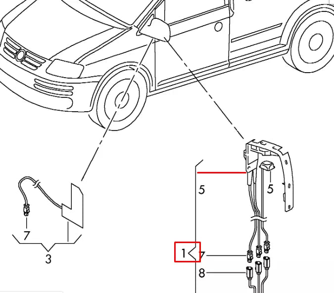 NEW VOLKSWAGEN CADDY 2K MIRROR LEFT ANTENNA MODULE LHD 2K5035525Q