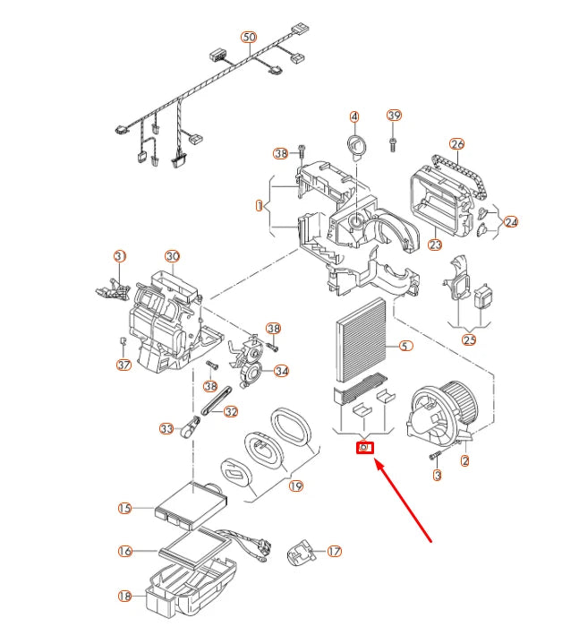 NEW AUDI A1 8X DUST AND POLLEN FILTER COVER LHD 6R1819422A ORIGINAL