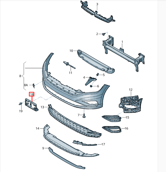 NEW VOLKSWAGEN JETTA MK7 FRONT LICENSE PLATE NUMBER HOLDER 17A807287N9B9