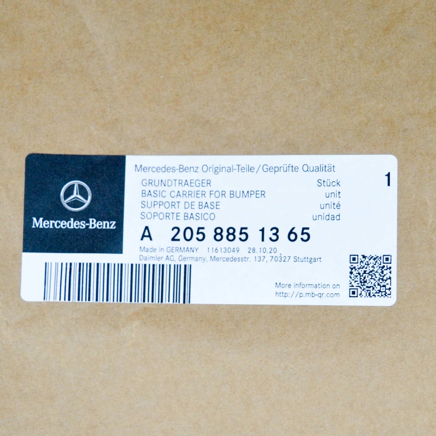 NEW MERCEDES-BENZ C-CLASS W205 FRONT BUMPER LOWER BRACKET A2058851365 ORIGINAL