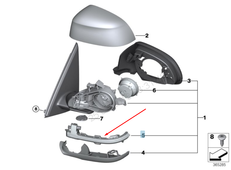 new bmw x3 f25 left wing mirror turn indicator light 63137291217 2016 original