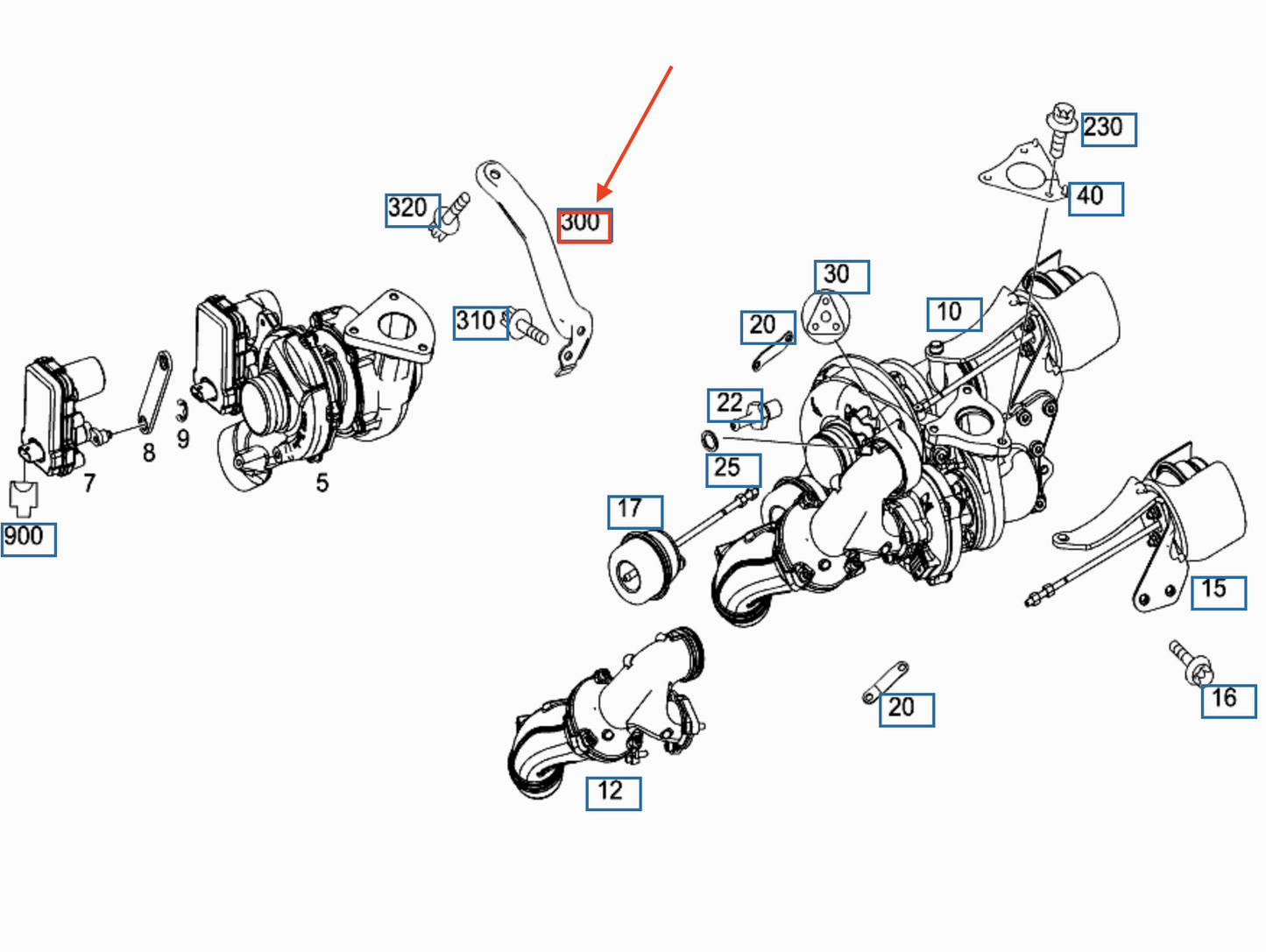 NEW MERCEDES-BENZ SPRINTER W906 ENGINE TURBOCHARGER BRACKET A6510960540 ORIGINAL