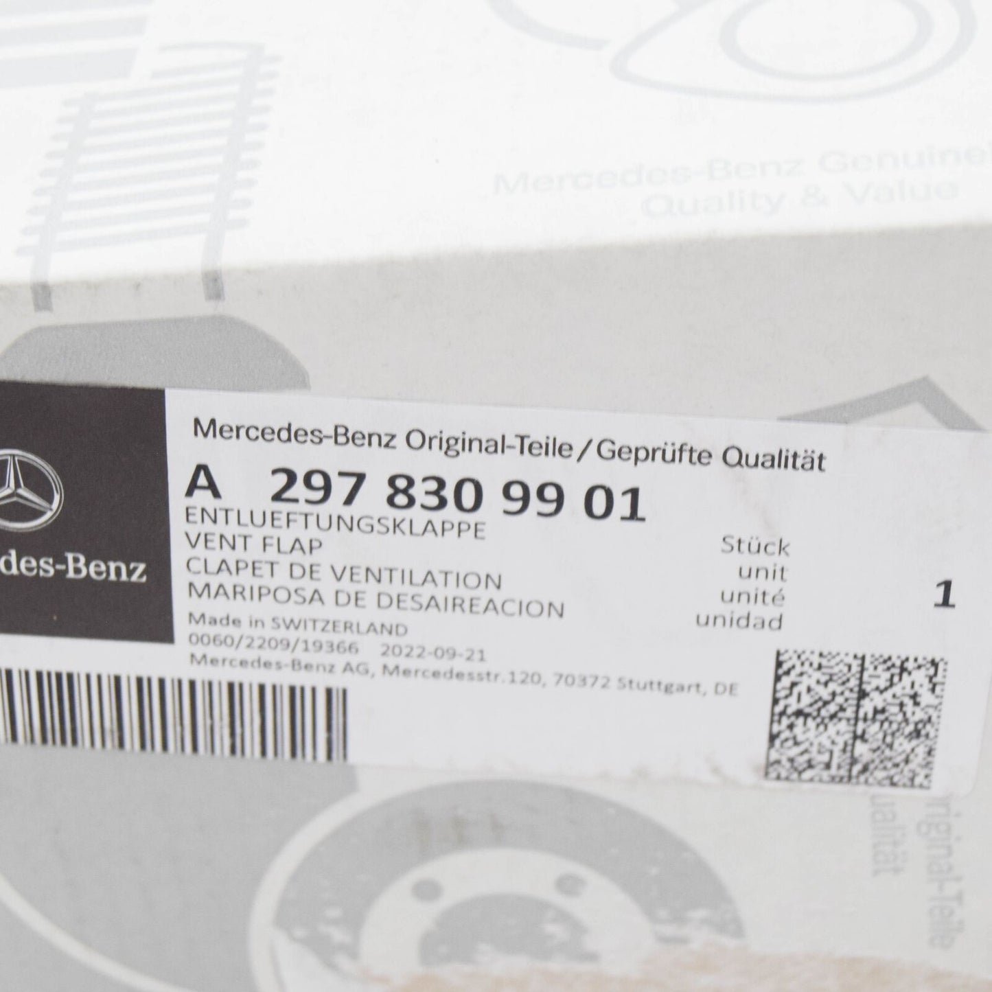 NEW MERCEDES-BENZ EQS V297 REAR RIGHT VENT GRILLE A2978309901 ORIGINAL