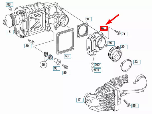 NEW MERCEDES-BENZ C W204 RECIRCULATING AIR FLAP ASSEMBLY A1110980050 ORIGINAL