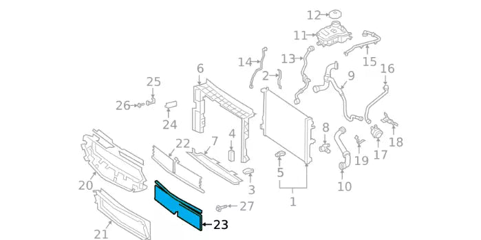 NEW MB B-CLASS W247 FRONT LOWER CENTER RADIATOR AIR DUCT A2478803202 ORIGINAL