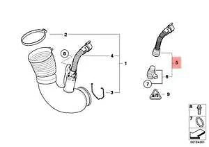 NEW BMW E60N E61N E70N HOT FILM AIR MASS METER/CLEAN PIPE 8516241 13718516241