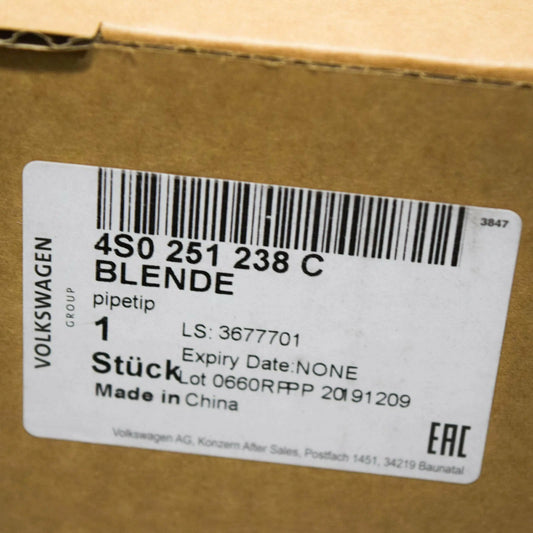 NEW AUDI R8 4S RIGHT REAR EXHAUST TAIL PIPE CHROME TRIM TIP 4S0251238C ORIGINAL