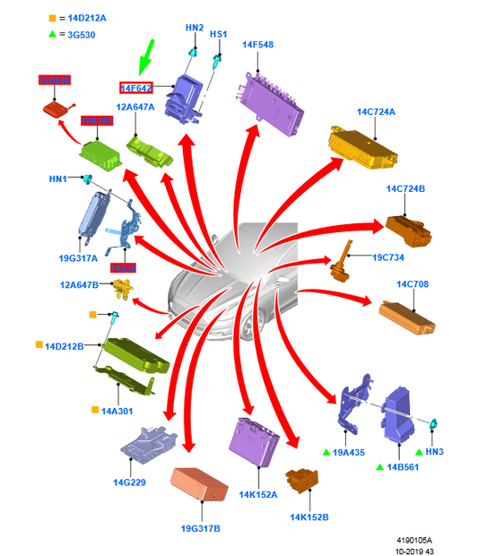 new ford mondeo mk5 smart data link module fg9t-14f642-cb 5310821 original