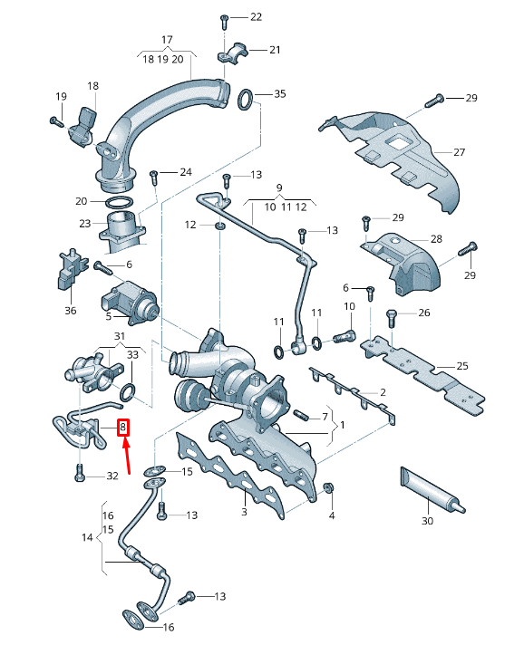 NEW AUDI A1 8X SOLENOID VALVE WITH NEGATIVE PRESSURE HOSE 03C145692P ORIGINAL