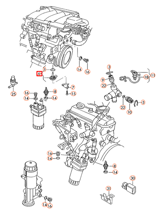 new audi a6 c6 oil sump level sensor 06e907660 2011 2.0 petrol original