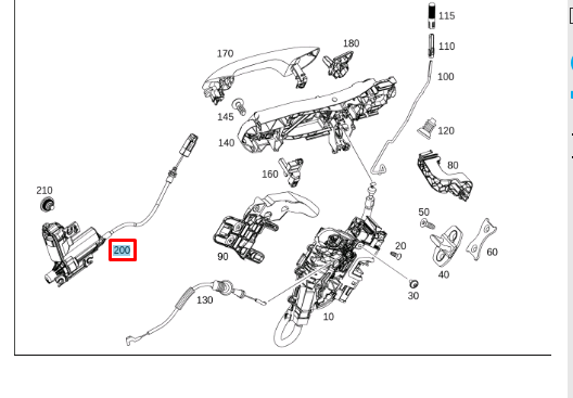 NEW MERCEDES-BENZ E W213 REAR RIGHT DOOR CLOSING ELEMENT A2137600600 ORIGINAL