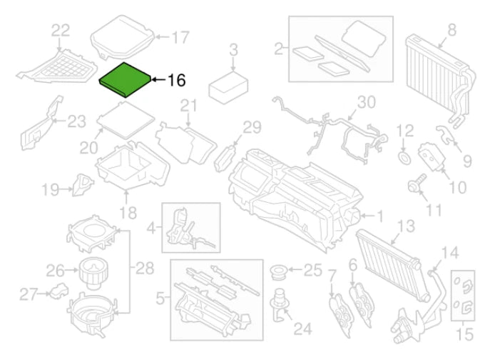 NEW BMW X4 F26 CHARCOAL CABIN AIR FILTER 64319312318 9312318 ORIGINAL