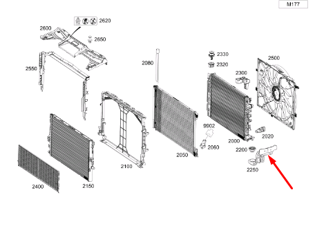NEW MERCEDES-BENZ C W205 COOLING RADIATOR RIGHT LOWER HOLDER A2055051900