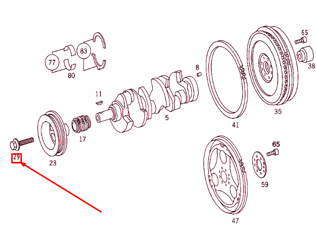 NEW MERCEDES-BENZ S W221 ENGINE CRANKSHAFT BOLT A0069907004 ORIGINAL