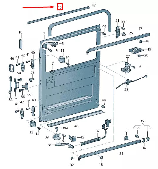 NEW VOLKSWAGEN CRAFTER 2F MK1 LEFT SLIDING DOOR RUBBER SEAL 2E1843401 ORIGINAL