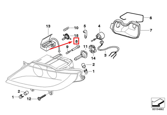 NEW BMW Z4 ROADSTER E85 TURN INDICATOR BULB SOCKET 63127158748 7158748 ORIGINAL