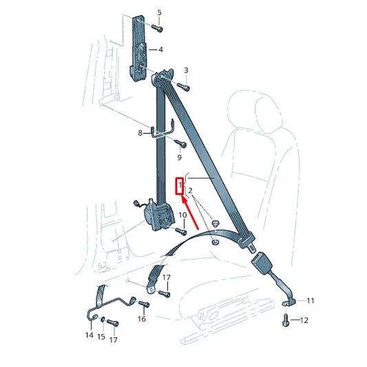 NEW VW GOLF VII 5G MK7 FRONT LEFT SEATBELT 5G3857705GRAA ORIGINAL