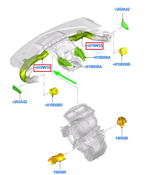 new ford fiesta mk6 left air heater vent duct 8a61-a018w19-bd 1557800 original
