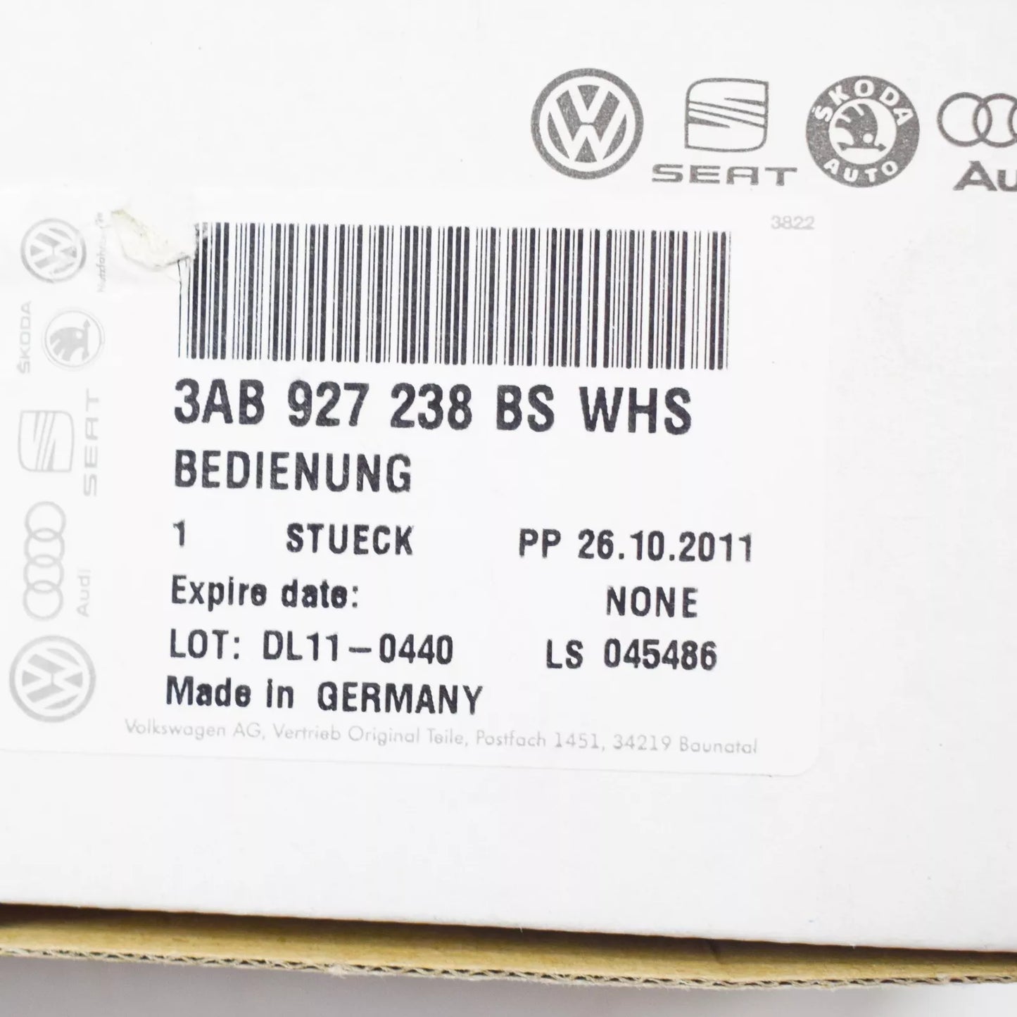 NEW VW PASSAT B7 PUSH BUTTON CONTROL PANEL LHD 3AB927238BSWHS