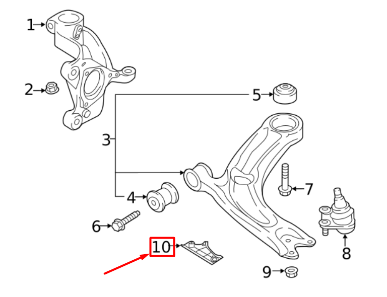 new vw arteon 3h7 front left suspension control arm cover 3q0407117b original