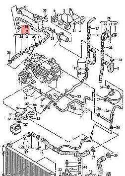 new volkswagen sharan 7m coolant hose 7m3122073bj original