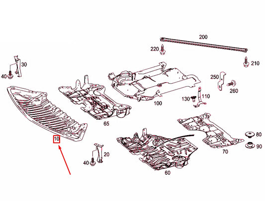 NEW MERCEDES-BENZ E C207 ENGINE UNDER COVER TRAY A2075200623 ORIGINAL