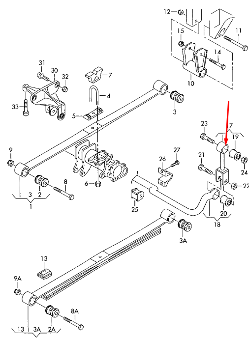 new volkswagen crafter 2f rear sway bar stabilizer link 2e0511051f original