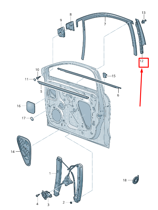 new seat arona kj front right outer door window frame trim 6f9837902h041