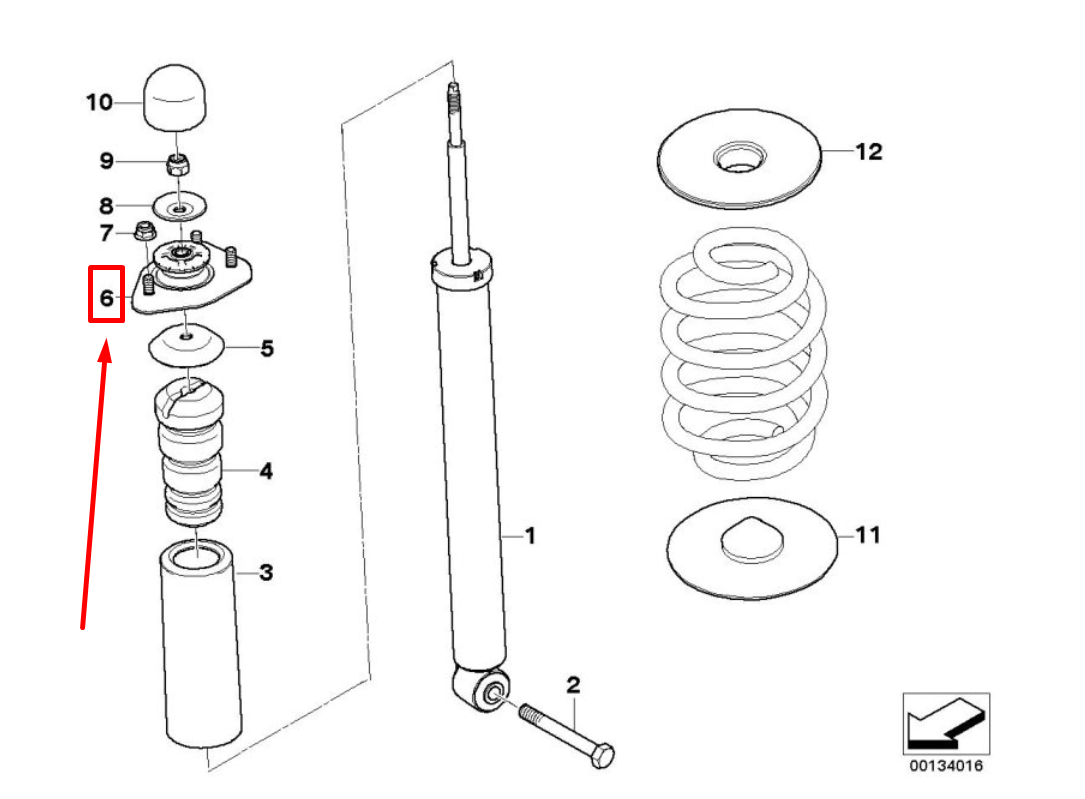 new bmw x3 e83 rear spring strut guide support 33503450542 3450542 original