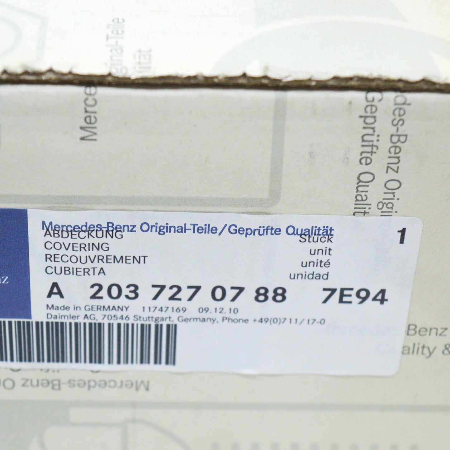 NEW MB C W203 FRONT LEFT DOOR LOUDSPEAKER COVER A20372707887E94 ORIGINAL