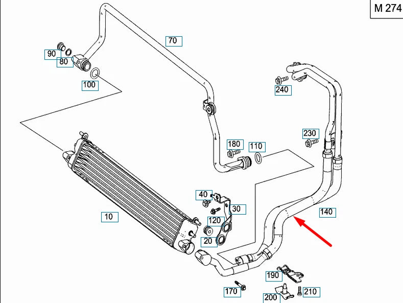 NEW MERCEDES-BENZ C W205 OIL LINE A2055002772 ORIGINAL