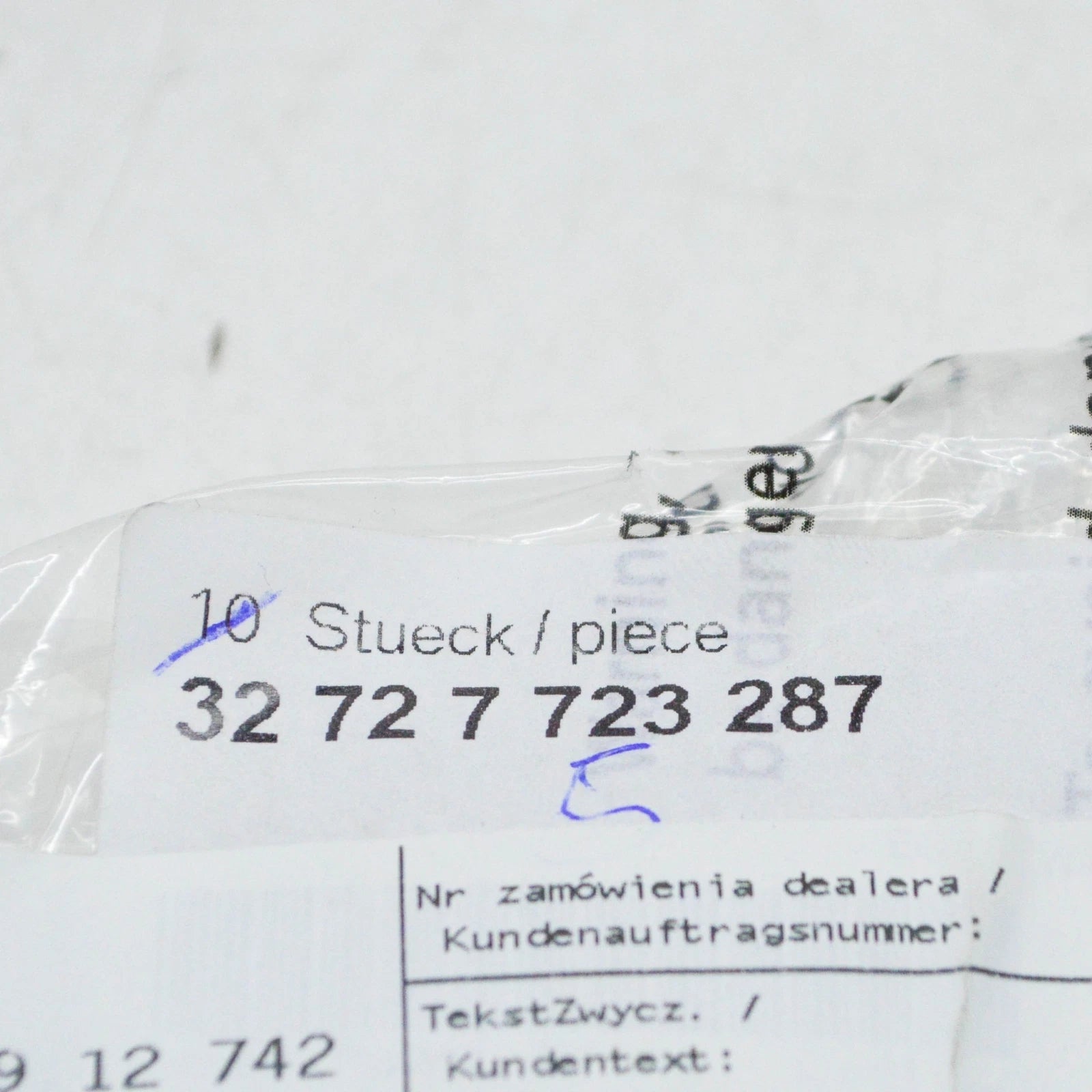 NEW BMW K42 HP4 0D01 HANDBRAKE LEVER HOSE 32727723287 ORIGINAL