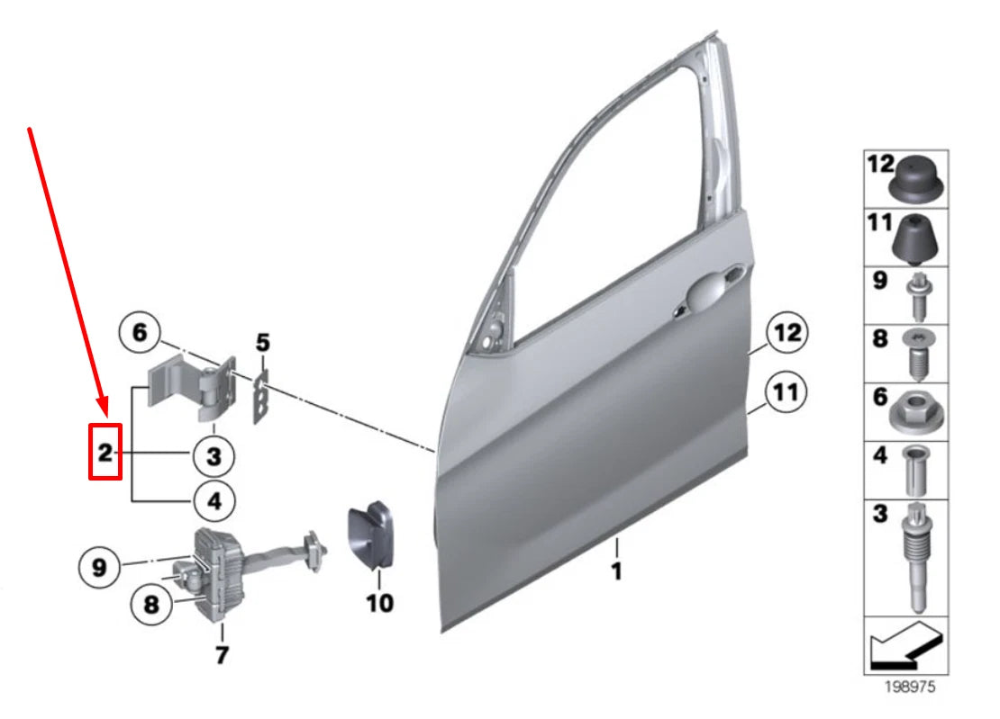 NEW BMW X1 E84 FRONT RIGHT DOOR HINGE 41512993107 2993107 ORIGINAL