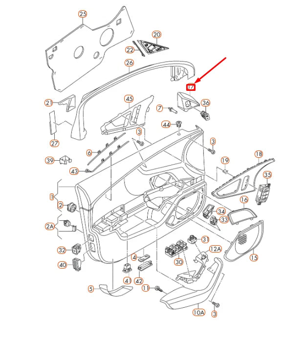 NEW AUDI A6 C7 FRONT LEFT DOOR CORNER INNER COVER LHD 4G0857505A4PK ORIGINAL