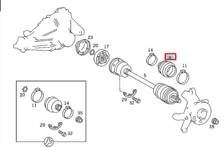 NEW MERCEDES-BENZ E W124 DRIVE SHAFT AXLE PROTECTION A2103570191 ORIGINAL