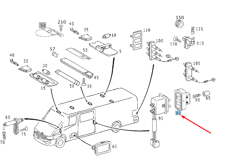 NEW MB SPRINTER W903 CENTRAL LOCKING DOOR CONTACT SWITCH A9018200154 ORIGINAL