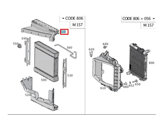 NEW MERCEDES-BENZ GLE W166 RADIATOR AIR GUIDE DUCT TOP AMG A1665000516 ORIGINAL