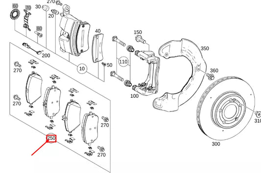 NEW MERCEDES-BENZ GLB X247 FRONT WHEEL BRAKE PAD SET A0004205303 ORIGINAL