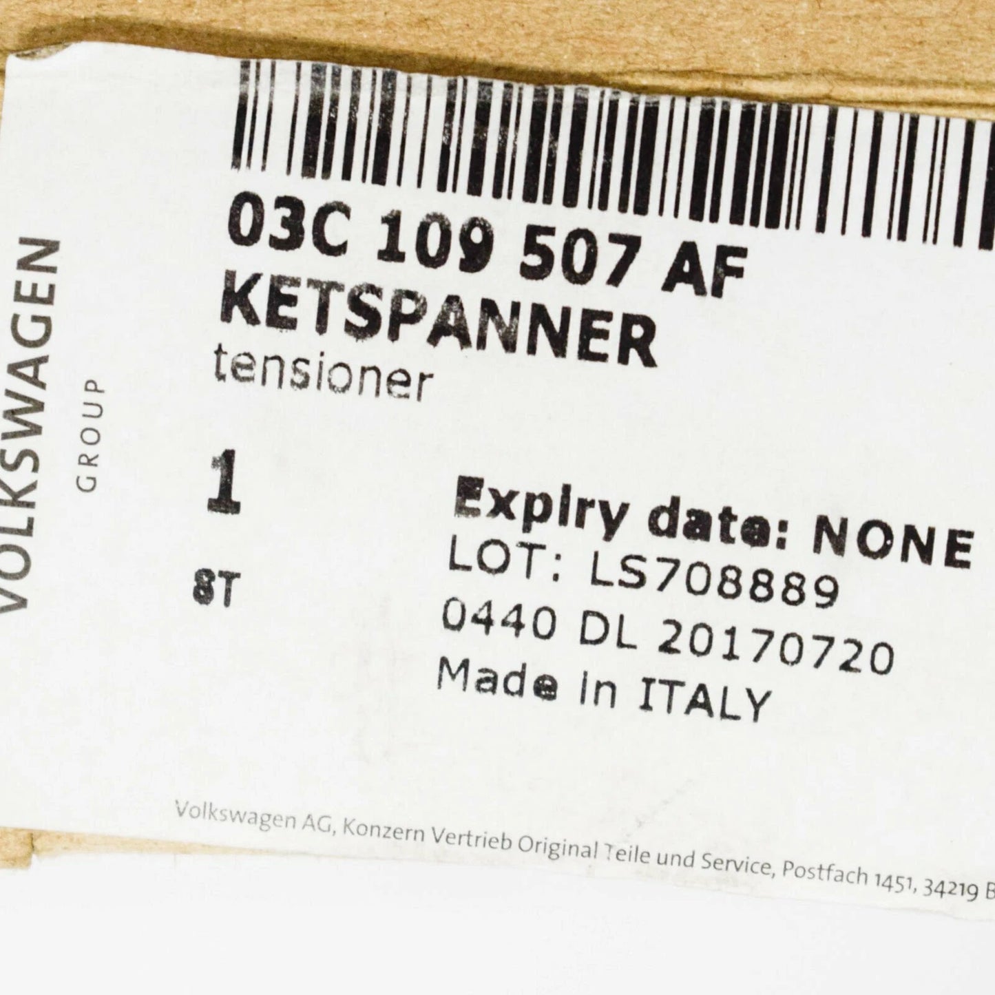 NEW VW JETTA MK5 CHAIN TENSIONER 03C109507AF 2009 1.4 TSI ORIGINAL