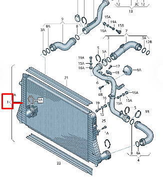 new volkswagen passat cc 357 intercooler radiator 3c0145805p original